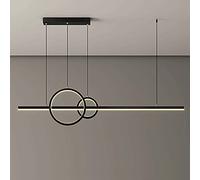Lamps Black Long Strip Ceiling Pendant Light, Aluminum Linear Hanging Lamp with Soft Silicone Shade Suspension Lamps, LED Drop Lights, Kitchen Island Above Chandelier