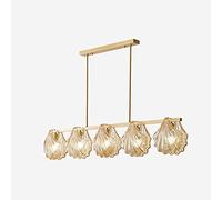 Lamps, Brass Strip Pendant Light E14 Glass Shade Chandelier Nordic Living Room Bedroom Ceiling Hanging Lamp Personality Dining Table Kitchen Suspended Fixture