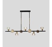 Lamps Contemporary Crystal Chandelier with Indoor Brass Strip Pendant Light Dining Table Ceiling Hanging Lamp Home Living Room Kitchen Suspended Fixture