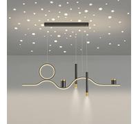 Lamps Creative Dining Table Chandelier LED Dimmable Pendant Light Metal Strip Suspended Fixture Personality Home Kitchen Living Room Decor Ceiling Hanging Lamp
