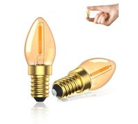 Lamptobe 0.5W Mini E14 Ampoules Ambrées, Vintage Petite Vis E14 Ampoules LED 2200K Blanc Chaud LED Ampoules de Lampe De Sel, C7 E14 Bougie Faible Watt Veilleuse Ampoule (paquet de 2)