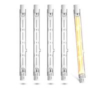 Lamptobe 160W R7s Ampoule Halogène Linéaire 118mm, Ampoule Halogène R7s Dimmable 118mm, 2800k Blanc Chaud Projecteur D'ampoule De Sécurité Extérieure, Lampe De Paysage-5pack
