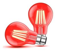 Lamptobe 2×Lot De 6W Ampoule Led Culot B22 Globe A60, Couleur LED Lampe Pour L'éclairage Des Fêtes, Outdoor Patio Party Christmas,Rouge