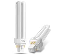 Lamptobe 2X 18W Gx24Q-2 Lampe Fluorescente Compacte à 4 Broches - Blanc Chaud 2700K 2U Tube à Double Tour Ampoules à économie d'énergie AC 220-240V PLC 830 CFL Non-dimmable pour Salle de Bain, Chambre