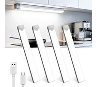 Lamptobe 4 Pack LED Cuisine Sous Meuble,6500K 20 cm Lampe de Placard LED,4 Modes,Magnétique,Dimmable Lampe Led Detecteur Mouvement,Eclairage Lampe de Placard sans Fil pour Armoire,Placard
