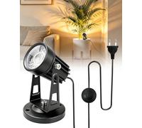 Lamptobe 5W Applique Murale Interieur avec Interrupteur et Prise, Lot de 1 Spots LED d'Intérieur pour Plantes et Tableaux 3000K pour Éclairage d'Accentuation ou d'Œuvres d'Art