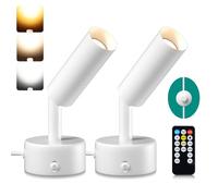 Lamptobe 5W Applique Murale Interieur avec Interrupteur et Prise,Lot de 2 spots LED d'intérieur avec Tactile pour plantes et tableaux pour éclairage d'accentuation ou d'œuvres d'art,Rotatif à 35