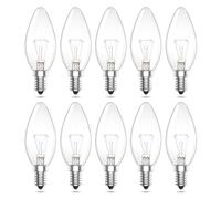 Lamptobe Ampoule Bougie E14 Dimmable 28W Blanc Chaud 2700K SES 230V Edison Ampoules C35 Ampoule à vis E14 Verre Lumière 260LM pour Lustres, Appliques, Plafonniers 10 pièces