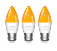 Lamptobe Ampoule Bougie LED E27 Ambre 2000K, Blocage de la Lumière Bleue Veilleuse LED 3W Chaude Doux pour Chambre à Coucher, Sommeil Sain, Lumière pour Chambre de Bébé, 3PCS