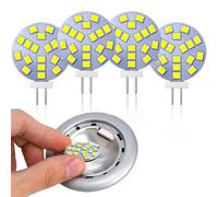 Lamptobe Ampoule G4 LED 2W, Équivalent Ampoule Halogène 20W, AC/DC 12V, 220LM, blanc froid 6500K, 18 * 2835 SMD, G4 Ampoule Ronde LED pour Lumière d'armoire, Éclairage Encastré, 4 Pièces