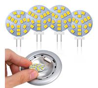 Lamptobe Ampoule G4 LED 2W, Équivalent Ampoule Halogène 20W, AC/DC 12V, 220LM, Blanc lumière du jour 4000K, 18 * 2835 SMD, G4 Ampoule Ronde LED pour Lumière d'armoire, Éclairage Encastré, 4 Pièces