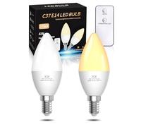 Lamptobe Ampoule LED avec Télécommande, Ampoule LED E14 Blanc Chaud 3000K 4W (40W Équivalent), Ampoule LED avec 2 Modes pour Ampoule de Veilleuse, Chambre à Coucher, Lumière Chambre de Bébé, 2PCS