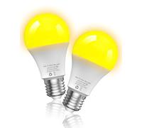 Lamptobe Ampoule LED Crepusculaire, A19 6W Ampoule à Capteur Auto On/Off, Ampoules LED E27 de Sécurité Pour Extérieur, Non Détecteur de mouvement, 6W Blanc Chaud 1800K, Lot de 2