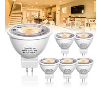 Lamptobe Ampoules LED GU5.3,6W MR16 Ampoules LED Spo Équivalent 60W Halogène,Blanc Chaud 3000K 480 Lumens Non Dimmable,38 °angle de faisceau pour éclairage sur rail encastré Lot de 6