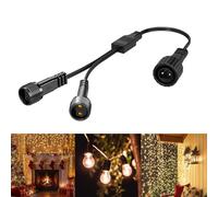 Lamptobe Connecteur Guirlande Lumineuse Noel - Connecteur 2 Broches Etanche IP65 1 à 2 Répartiteur pour éclairage de Noël pour Lumières de glaçons, rideaux, Lumières de Filet, Globe G40 Lumières