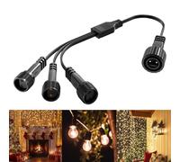 Lamptobe Connecteur Guirlande Lumineuse Noel - Répartiteur pour éclairage de Noël 1 à 3 Connecteur 2 Broches Etanche IP65 pour Lumières de glaçons et Filet, Rideaux, Globe G40 Lumières