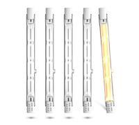 Lamptobe Halogène R7S Ampoules Linéaires 118mm 120W Dimmable, Ampoules Halogènes Linéaires 118mm R7S J118 T3 Ampoule de Type J Ampoules Halogènes de Sécurité Flood Blanc Chaud 2800K, Lot de 5