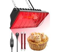 Lamptobe Lampe Chauffante Poussin avec Interrupteur Haut/Bas (Max. 275W),Comprenant 2 Lampes R7s,une Chaîne de Suspension Réglable et un Câble de 3m pour Poussins,Canetons,Chiots et Animaux de Ferme