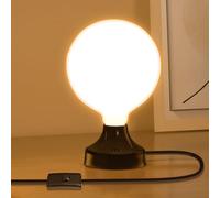 Lamptobe Lampe de Chevet Vintage avec Interrupteur et Câble, Lampe de Chevet Industrielle, E27 Ampoule LED Incluse, 3000K Blanc Chaud 363LM, Angles de faisceau à 360°, pour Salon, Chambre, Bureau