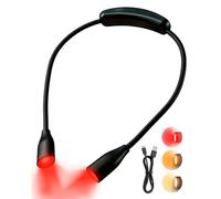 Lamptobe Lampe de Lecture de Cou 670nm Rouge, Lamse pour Lire au Lit Rechargeable sans Fil, 3 Températures de Couleur avec Variateur d'Intensité, Lampe Livre Portable pour Lecture, Tricot, Bricolage