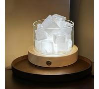 Lamptobe Lampe Sélénite sur Base Bois Cadeau Pierre Reiki Femme pour Méditation Yoga Chakra Reiki Purification Énergétique des Chakras Veilleuse Chakra Pierres thérapeutiques Décoration Bureau Maison