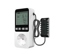 Lamptobe Prise Thermostat Hygrostat Numérique, Contrôleur de Température et d'humidité Prise avec Sonde, Alarme Régulateur Humidité Prise pour Terrarium Reptile Couveuse Incubateur Serre