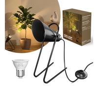 Lamptobe Spot sol, Lampe de Sol, 6W 3000K E27 LED Sol Spot, orientables à 120° pour plantes, accentuation maison, œuvres d'art, avec support portable, câble de 2m avec prise et interrupteur au pied
