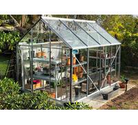 Lams Serre de jardin en verre trempé Lams 4,9 m² - Allium alu naturel - 788692