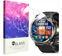 Lamshaw 3 Pièces Protection Écran Compatible avec Blackview/Yxtel/Baolubao W50PRO 1.45'' Pouces Smart Watch Verre Trempé,Protecteur D'écran Verre Trempé pour Blackview W50PRO (3 Packs)