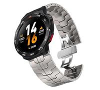 Lamshaw Bracelet Acier Inoxydable Compatible avec Mibro GS Pro2/ Pro/Explorer/Explorer S/ Active2/ Active，Mibro GT/Mibro Lite 3 Pro, Acier Inox 316L, Boucle Déployante avec Sécurité (Titane)