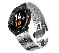 Lamshaw Bracelet Acier Inoxydable Compatible avec Mibro GS Pro2/ Pro/Explorer/Explorer S/ Active2/ Active，Mibro GT/Mibro Lite 3 Pro, Acier Inox 316L, Boucle Déployante avec Sécurité (Argent)