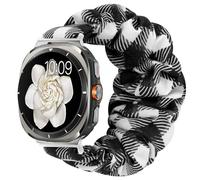 Lamshaw Bracelet chouchou élastique en tissu compatible avec Galaxy Watch 8 40 mm, 44 mm, 46 mm Classic, Ultra 47 mm LTE (grille, pour Watch 8 40 mm, 44 mm, 46 mm classique)