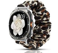 Lamshaw Bracelet chouchou élastique en tissu compatible avec Galaxy Watch 8 de 40 mm, 44 mm, 46 mm classique, Ultra 47 mm LTE (léopard, pour Watch 8 de 40 mm, 44 mm, 46 mm classique)