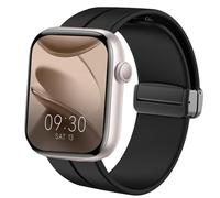 Lamshaw Bracelet Compatible avec AcclaFit P5 1.85 Pouces SmartWatch -Sport Silicone Replacment Bracelet avec Magnetic Folding Buckle (Noir)