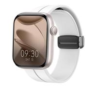 Lamshaw Bracelet Compatible avec AcclaFit P5 1.85 Pouces SmartWatch -Sport Silicone Replacment Bracelet avec Magnetic Folding Buckle (Blanc)