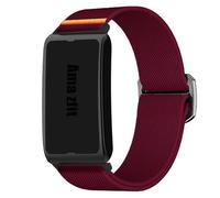 Lamshaw Bracelet Compatible avec amazfit helio strap Smart Watch en nylon élastique léger, respirant et confortable, design réglable s'adaptant parfaitement à votre poignet (Rouge)