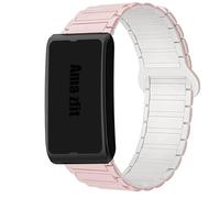 Lamshaw Bracelet Compatible avec Amazfit Helio Strap Smart Watch, Magnétique Silicone Sport Bracelet Magnétique Fort Compatible avec Amazfit Helio Strap (Rose)