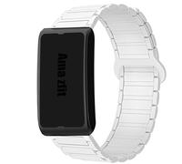 Lamshaw Bracelet Compatible avec Amazfit Helio Strap Smart Watch, Magnétique Silicone Sport Bracelet Magnétique Fort Compatible avec Amazfit Helio Strap (Blanc)
