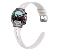 Lamshaw Bracelet Compatible avec Blackview Smartwatch-Élégant & Confortable pour Montre Connectée,Cuir Véritable Bande Compatible avec Blackview W50,Blackview R30 Pro Smartwatch (Blanc, 22mm)