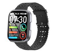 Lamshaw Bracelet Compatible avec Cillso T80 1,95 Pouces Smart Watch-Ultra-Léger & Respirant, Silicone Sport Bracelet Souple Mince Dentelle Respirant Braceletpour (Noir)