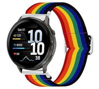 Lamshaw Bracelet Compatible avec Garmin Venu 4 41mm, 45mm Smart Watch,Bracelet Sport de en Nylon en Élastiques,Fermeture en acier inoxydable de haute qualité (Arc-en-ciel sombre, 22mm)