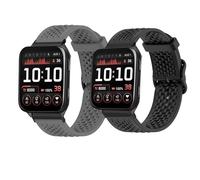 Lamshaw Bracelet Compatible avec Garmin Venu X1 SmartWatch, Nouveau Design Dracelet en Dilicone avec Boucle en métal,Les Montres intelligentes Compatible avec Garmin Venu X1 (2 Packs-Noir+Gris)
