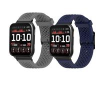 Lamshaw Bracelet Compatible avec Garmin Venu X1 SmartWatch, Nouveau Design Dracelet en Dilicone avec Boucle en métal,Les Montres intelligentes Compatible avec Garmin Venu X1 (2 Packs-Bleu+Gris)