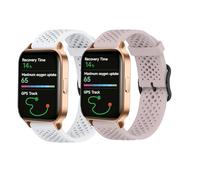 Lamshaw Bracelet Compatible avec ICE fit 1.0 AMOLED 1,78 Smart Watch,Nouveau Design Dracelet en Dilicone avec Boucle en métal,Les Montres intelligentes Compatible avec ICE fit 1.0 (2 Packs-Blanc+Rose)