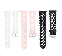 Lamshaw Bracelet Compatible avec ICE smart 3.0 1.78''Pouces Smart Watch-Ultra-Léger & Respirant, Silicone Sport Bracelet Souple Mince Dentelle Respirant Braceletpour (3 Packs-Noir+Blanc+Rose)