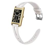 Lamshaw Bracelet Compatible avec Ice Smart TKS 2.0 1.41 Pouces Smartwatch-Élégant & Confortable pour Montre Connectée,Cuir Véritable Bande (Blanc)