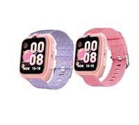 Lamshaw Bracelet Compatible avec IOWODO/Baolubao/Blackview Z30 1.75'' Pouces Smart Watch,Bande en Tissé de Remplacement Réglable Sangle Rechange Accessoires (Rose+Violet)
