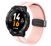 Lamshaw Bracelet Compatible avec Mibro GS Pro2/ Pro/Explorer/Explorer S/ Active2/ Active,Mibro Watch GT/Mibro Lite 3 Pro -Sport Silicone Replacment Bracelet avec Magnetic Folding Buckle (Rose)