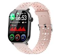 Lamshaw Bracelet Compatible avec Motast Y88 1,96'' Pouces Smart Watch-Ultra-Léger & Respirant, Silicone Sport Bracelet Souple Mince Dentelle Respirant Braceletpour (Rose)