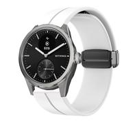 Lamshaw Bracelet Compatible avec Withings ScanWatch 2 38mm/42mm SmartWatch -Sport Silicone Replacment Bracelet avec Magnetic Folding Buckle (Blanc, For 38mm)